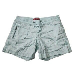 Unionbay Y2K Utility Cargo Shorts Size 9 Blue Roll Tab Drawstring Summer Shorts